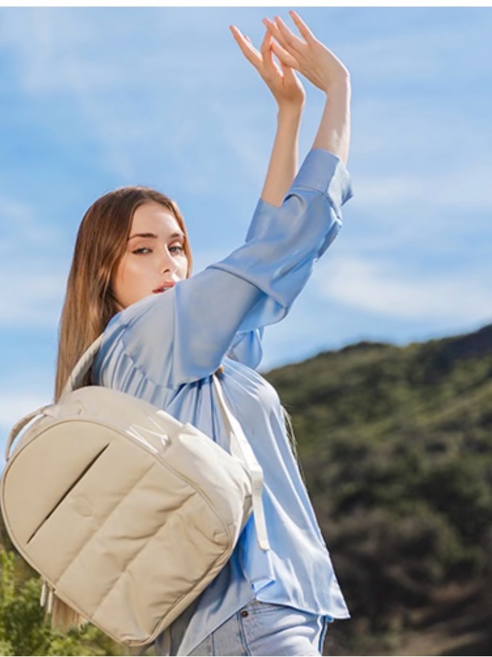 HEYS The Puffer Backpack Atmosphere grey with trolley pocket